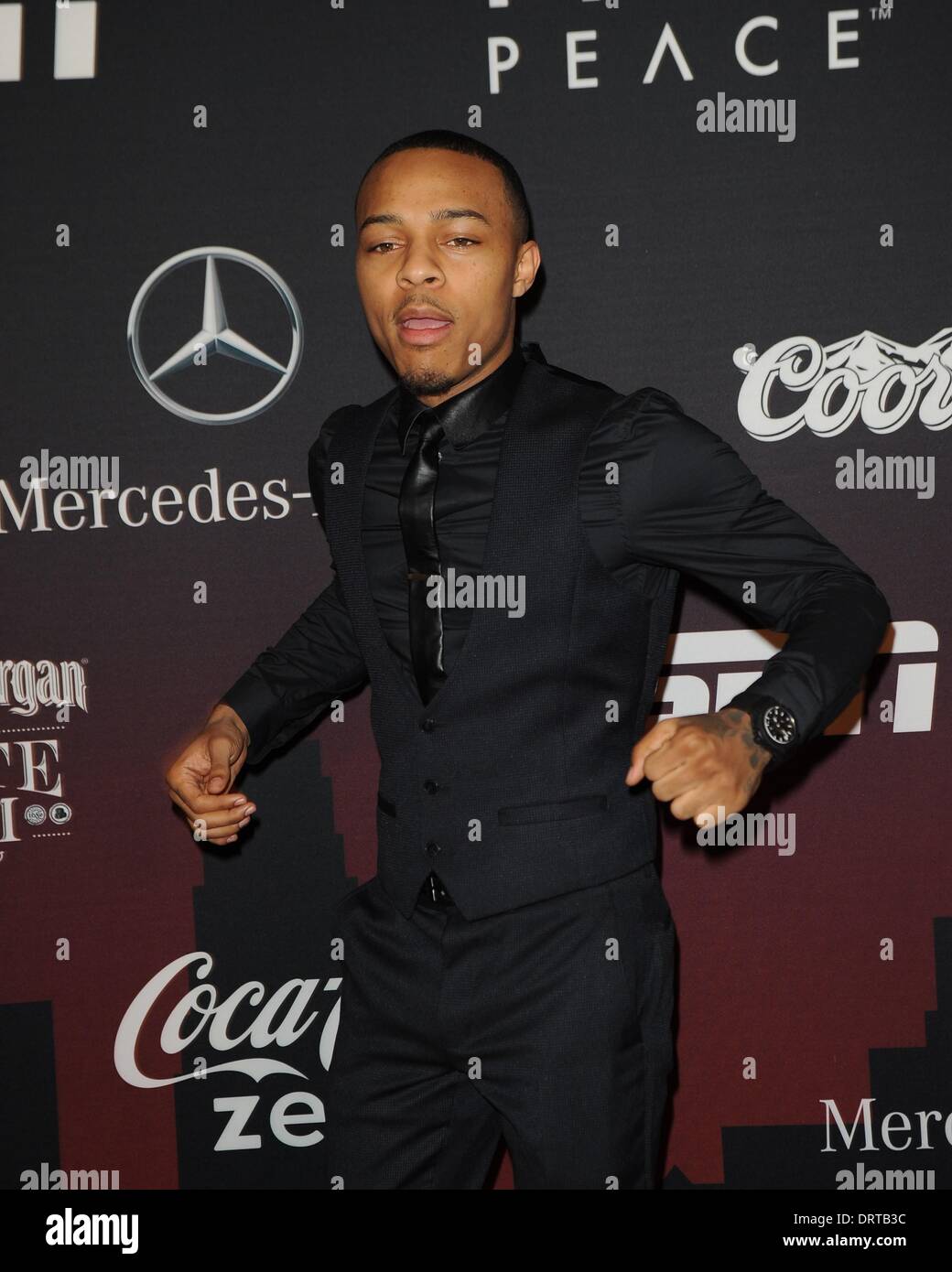 Bow Wow bei der Ankunft für ESPN Super Bowl Party, Pier 36, New York, NY 31. Januar 2014. Foto von: John Paul Melendez/Everett Collection Stockfoto