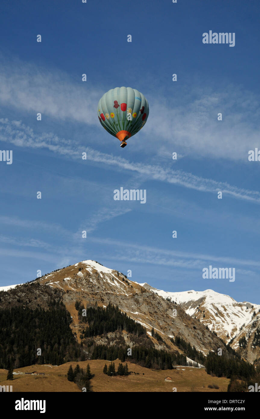 Chateau d Oex Hot Air Balloon Festival, Schweiz, Europa Stockfoto