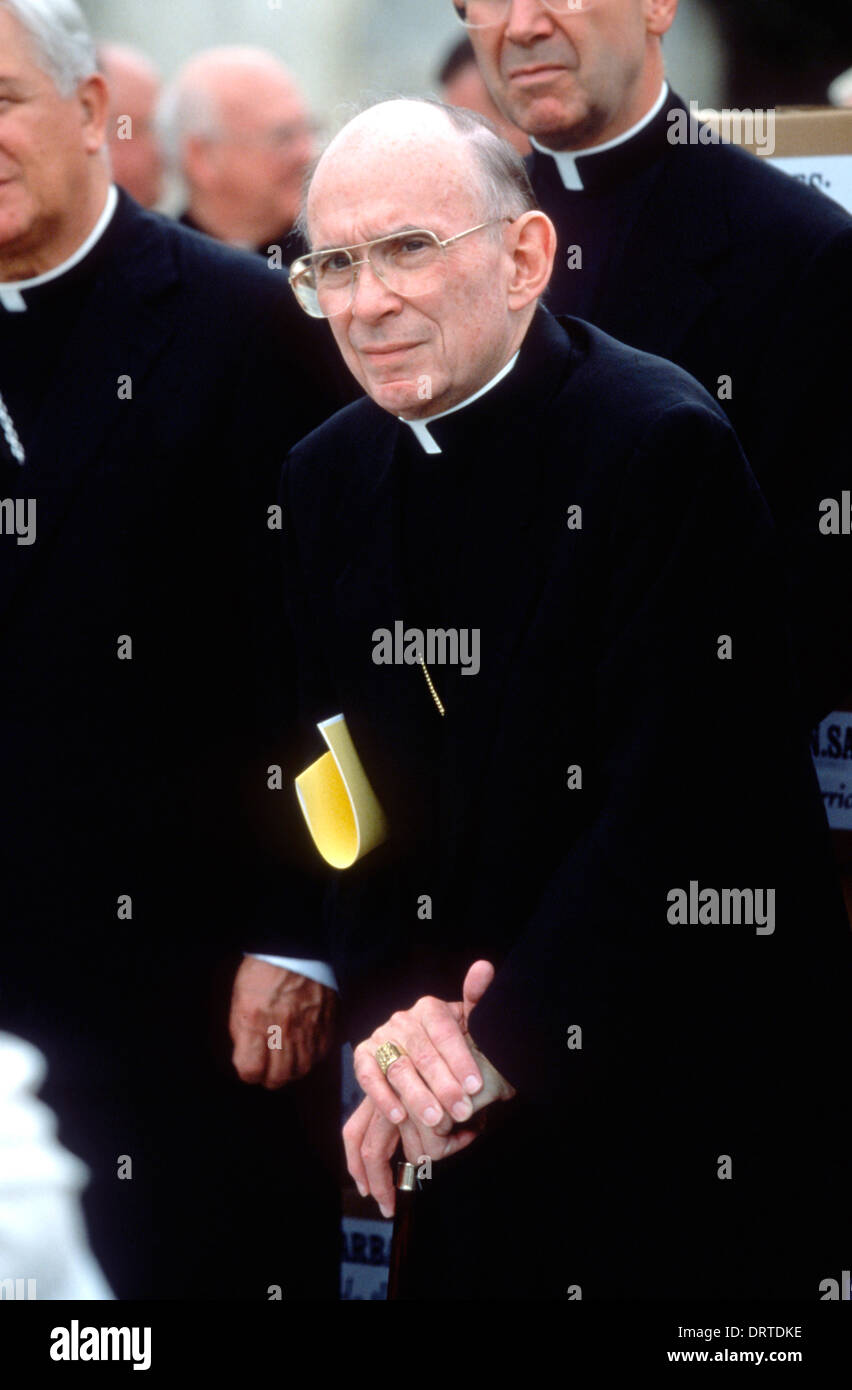 Kardinal Joseph Bernardin, Erzbischof von Chicago, besucht eine pro-Life-Rallye 12. September 1996 in Washington, DC. Stockfoto