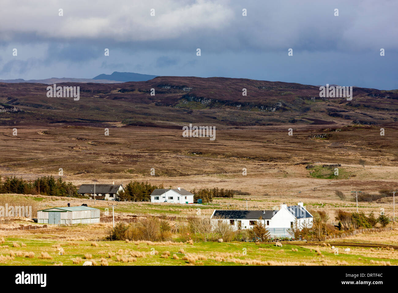 Ein Blick in Richtung Eabost, Isle Of Skye, innere Hebriden, Schottland, Vereinigtes Königreich, Europa. Stockfoto