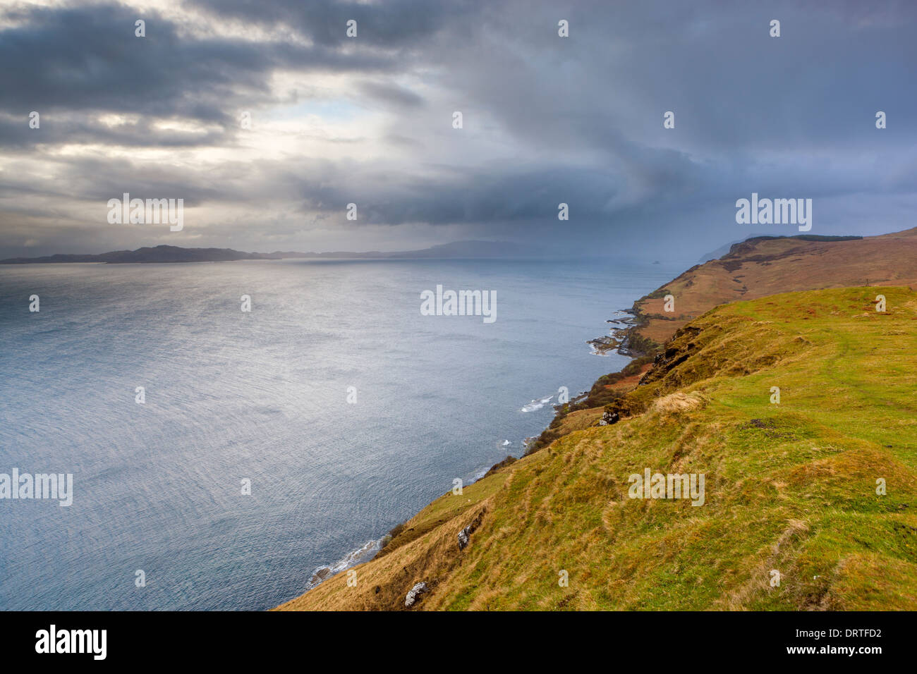 Blick über Sound of Raasay, Isle of Skye, innere Hebriden, Schottland, Vereinigtes Königreich, Europa. Stockfoto