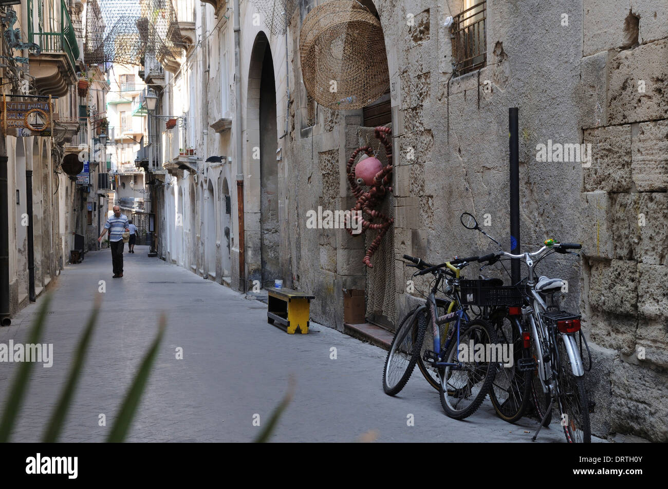 Ein Blick auf die Altstadt von Ortigia, Weltkulturerbe, Siracusa, Sizilien Stockfoto