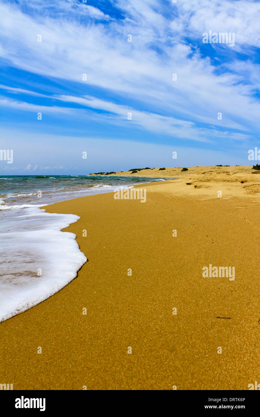 eine goldene Sandstrand n der griechischen Insel Korfu Stockfoto