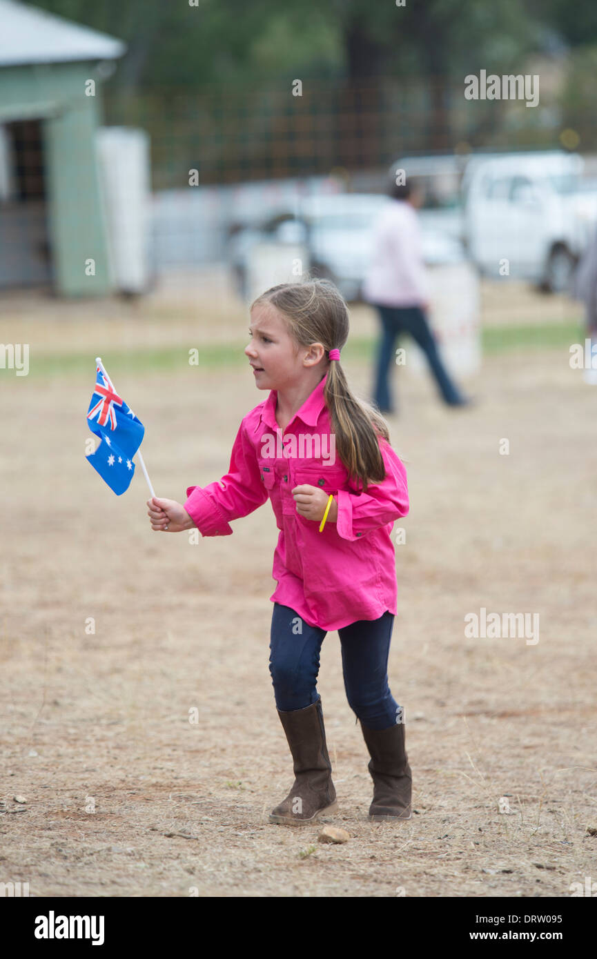 Junge australische Mädchen feiern Australia Day - Australien Stockfoto