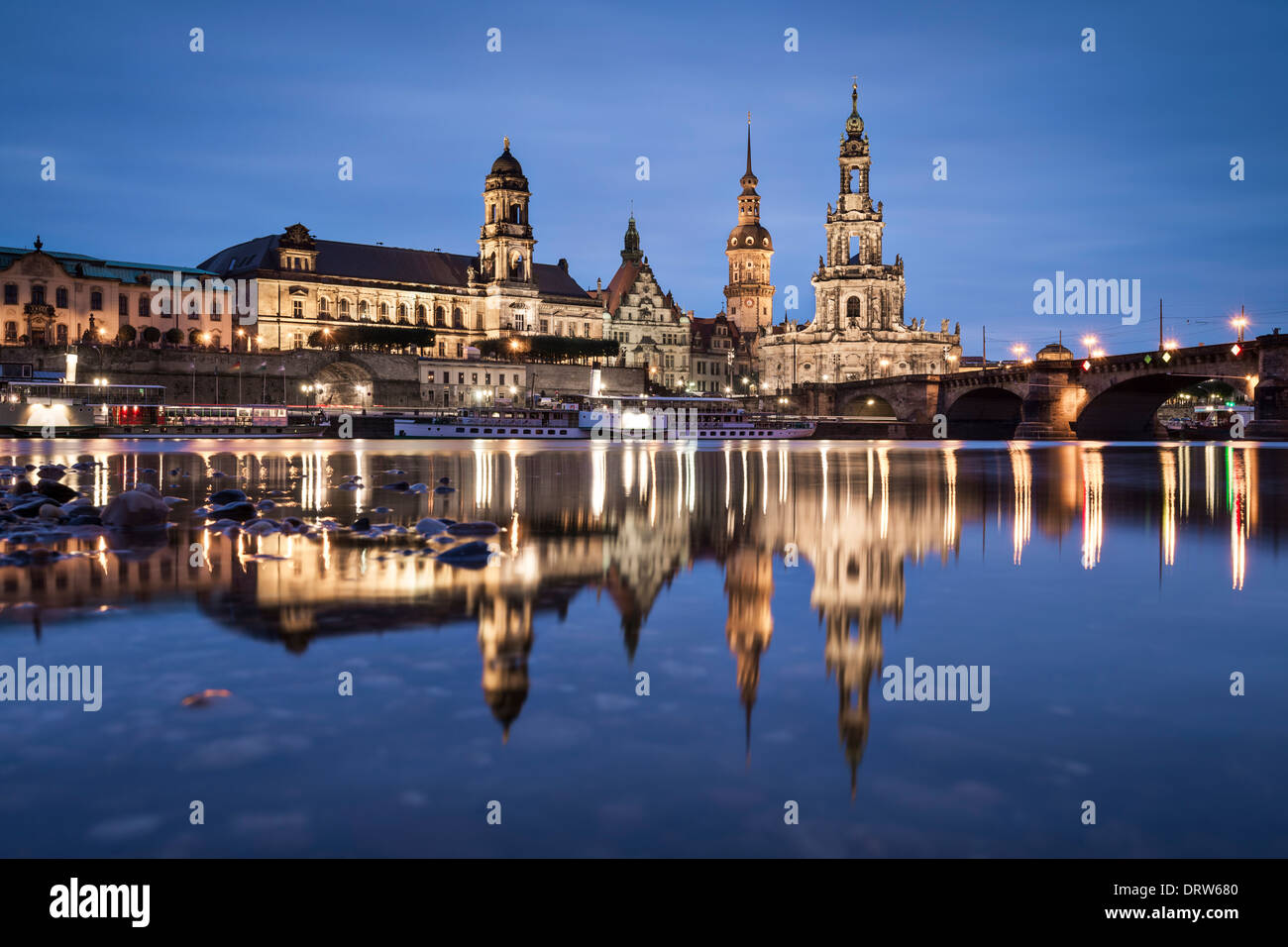 Dresden, Deutschland an der Elbe. Stockfoto
