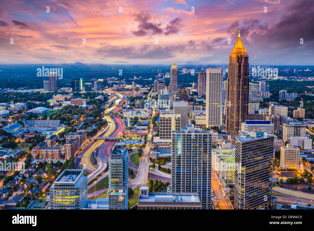 Atlanta, Georgia Innenstadt Luftaufnahme. Stockfoto