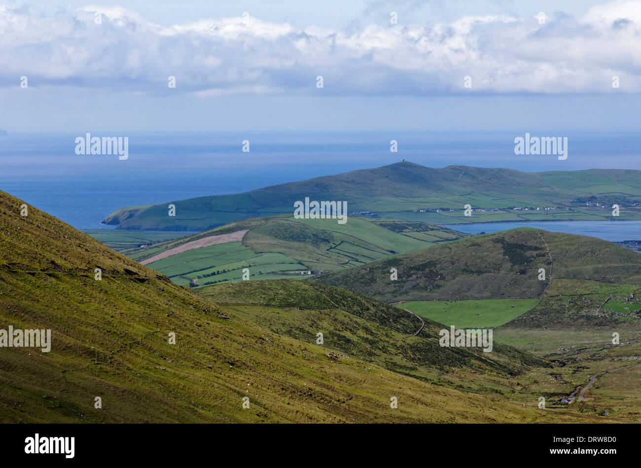Landschaft von Conor Pass in County Kerry, Irland Stockfoto