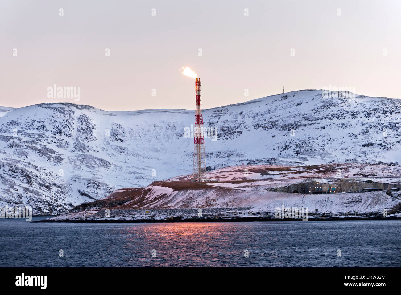 Verflüssigtes Erdgas-Anlage auf Melkøya Insel, in der Nähe von Hammerfest, Finnmark, Norwegen Stockfoto