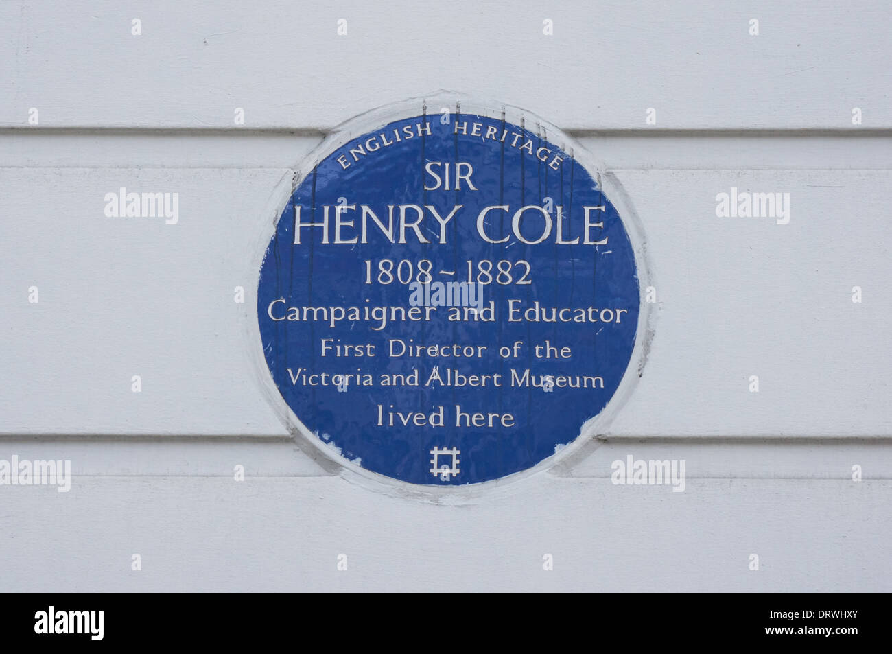 Blaue Plakette von Sir Henry Cole, London England Vereinigtes Königreich UK Stockfoto