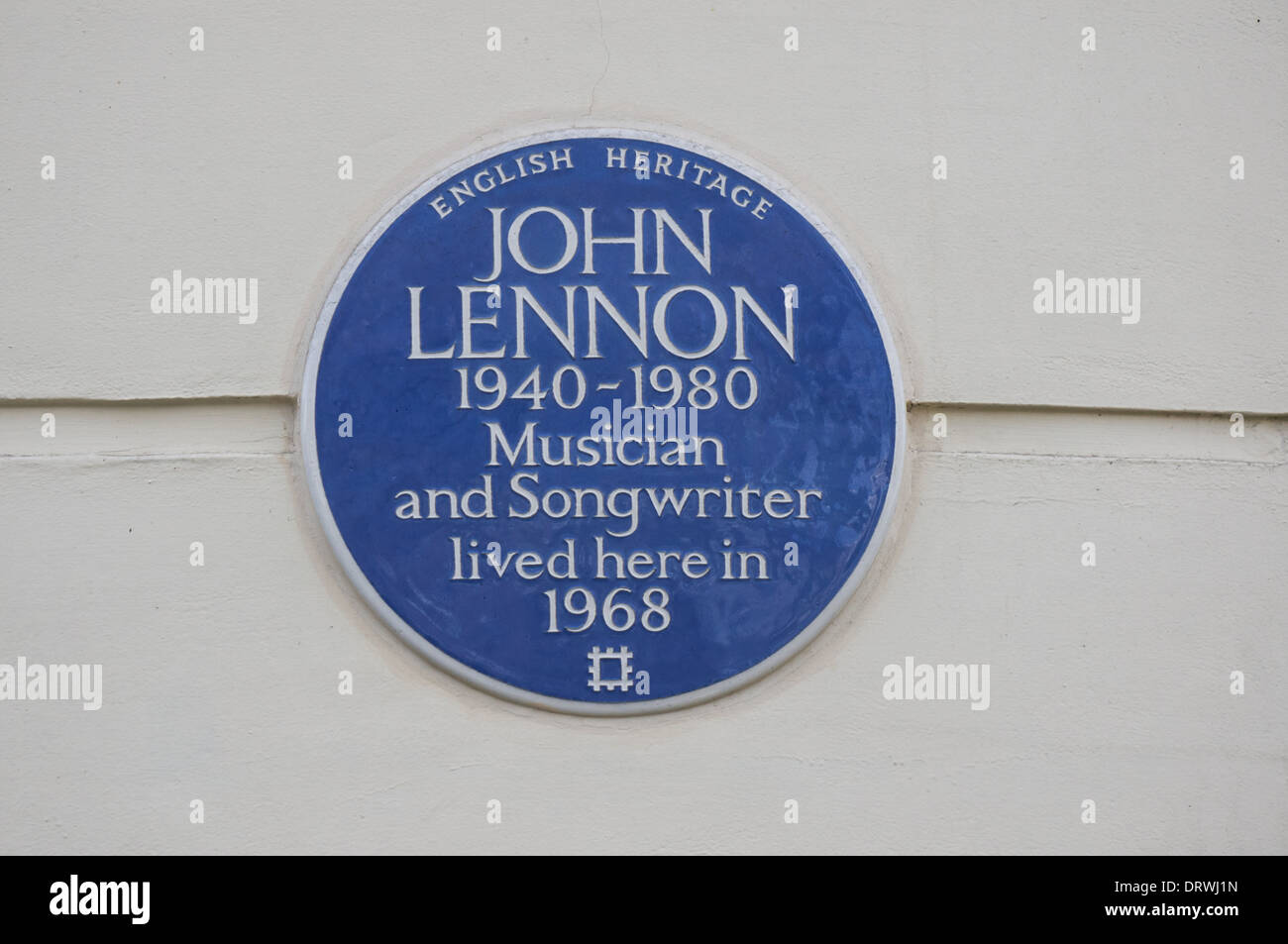 Blaue Plakette von John Lennon am 34 Montagu Square, London England Vereinigtes Königreich UK Stockfoto