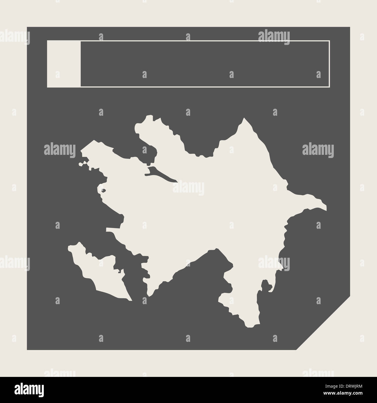 Aserbaidschan-Map-Schaltfläche in ansprechende flache Web Design Map-Schaltfläche mit Beschneidungspfad isoliert. Stockfoto