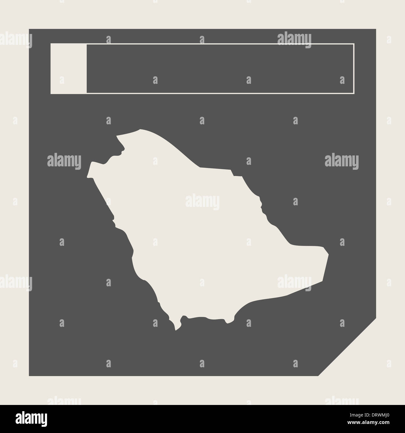 Saudi Arabien-Map-Schaltfläche in ansprechende flache Web Design Map-Schaltfläche mit Beschneidungspfad isoliert. Stockfoto
