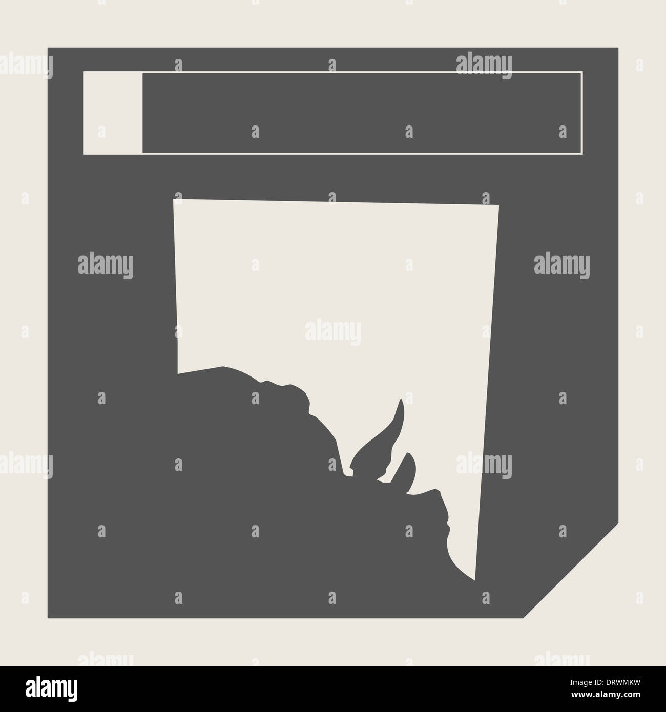 Südaustralien-Map-Schaltfläche im responsive flache Webdesign mit Beschneidungspfad isoliert. Stockfoto