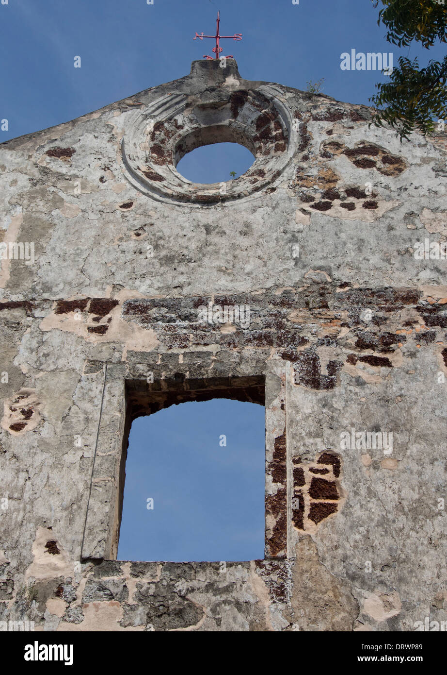 St Paul Hill mit Ruinen der historischen portugiesischen Festung in Malacca, ein UNESCO-Weltkulturerbe, Malaysia Stockfoto