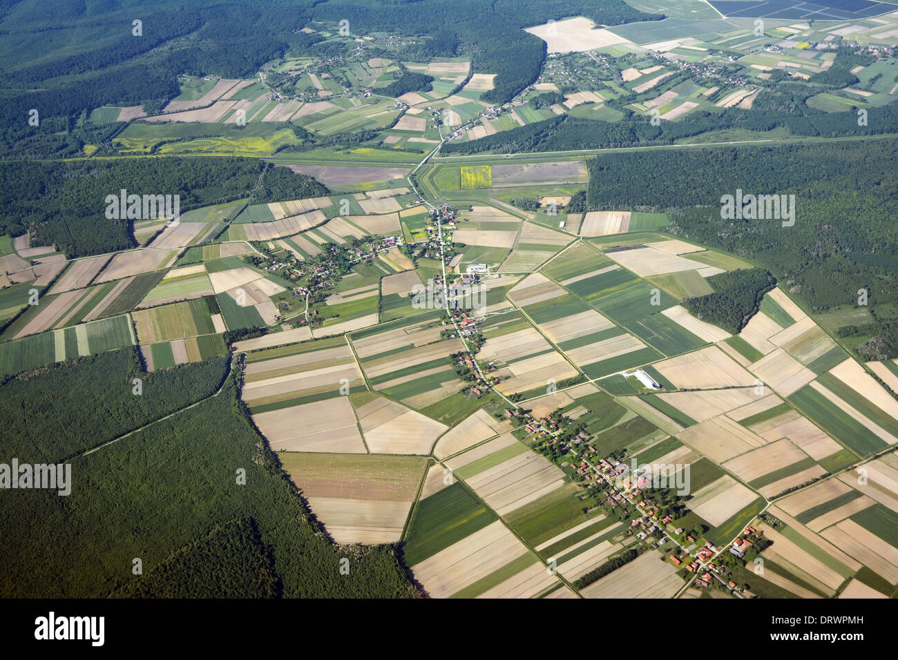Kultivierte Land-Kroatien, Luftbild Stockfoto