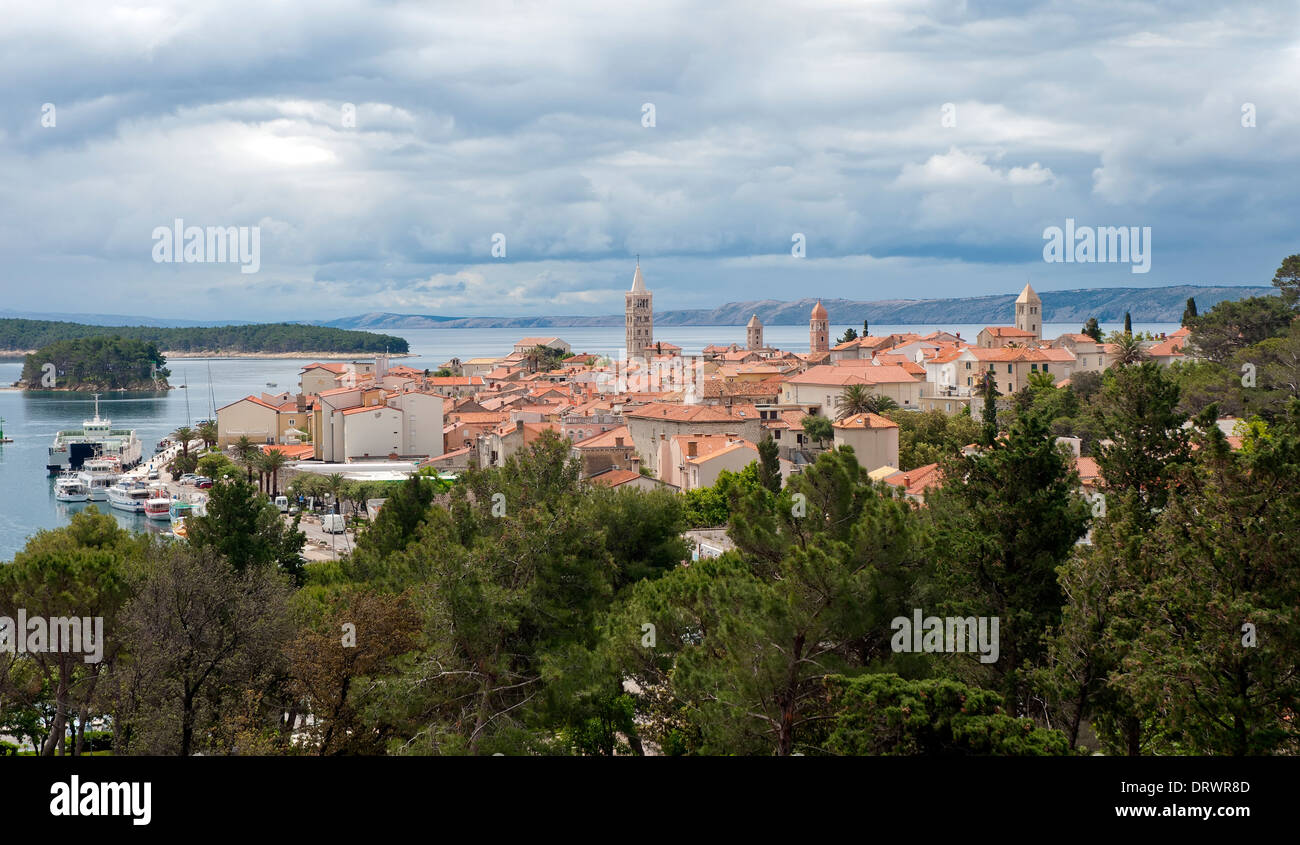 Insel Rab, Blick auf die alte Stadt, Kroatien Stockfoto