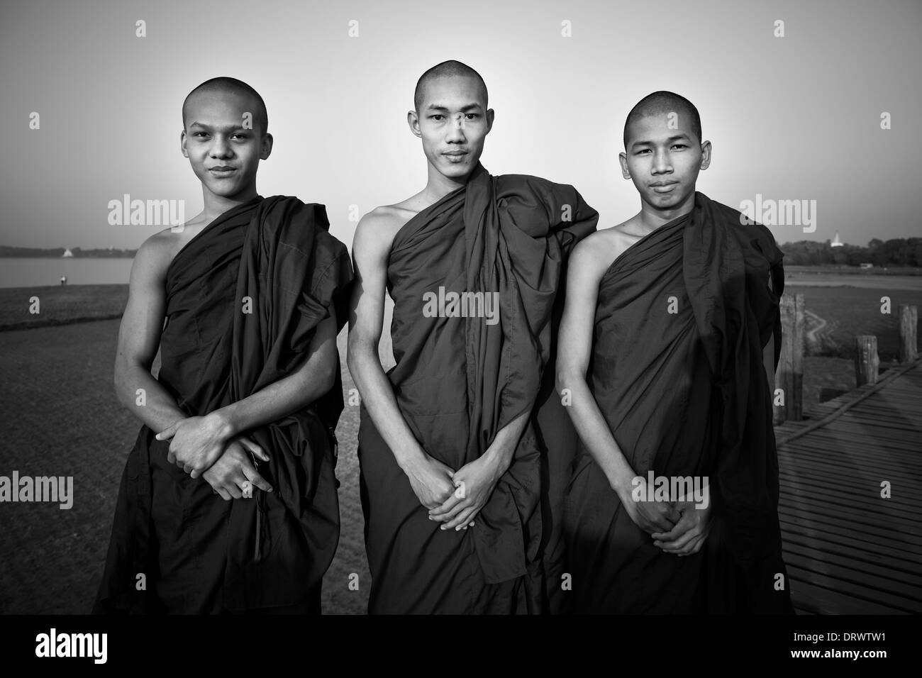 Myanmar, Amarapura, Mönche Stockfoto