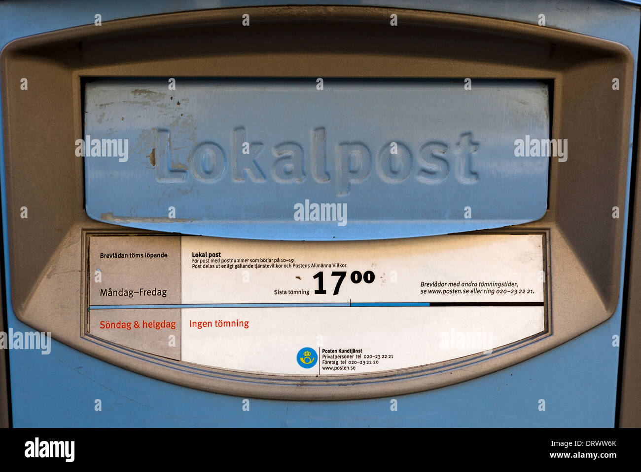 Lokalen Postfach Stockholm Stockfoto