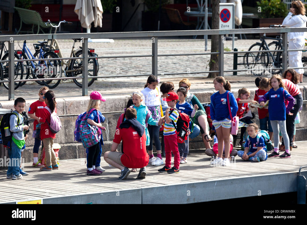 Klassenfahrt Kinder Kopenhagen Dänemark Stockfoto