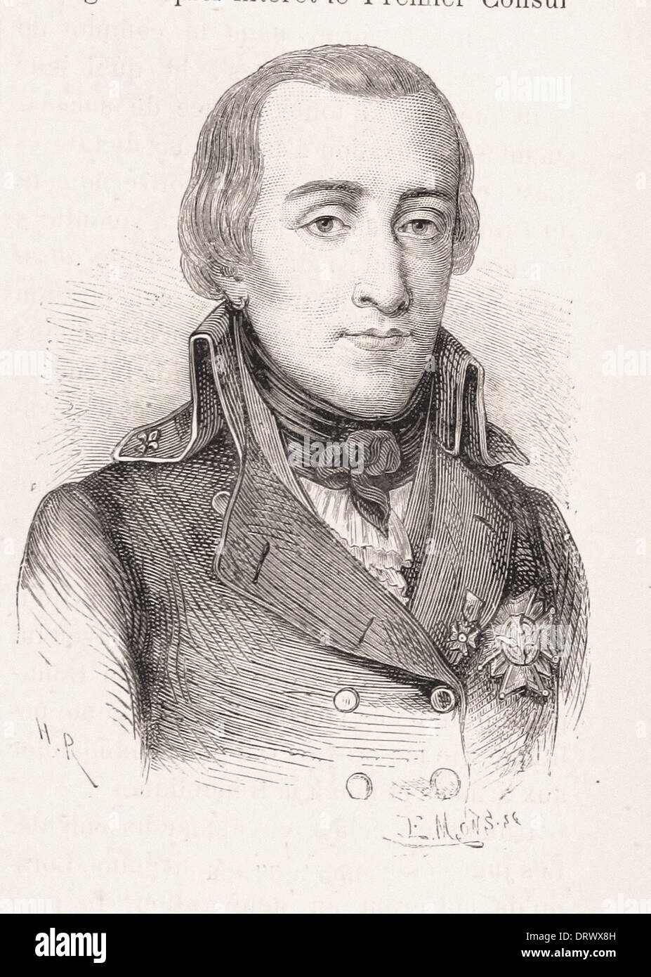 Porträt des Duc d ' Enghien - Gravur XIX Jahrhundert Französisch Stockfoto