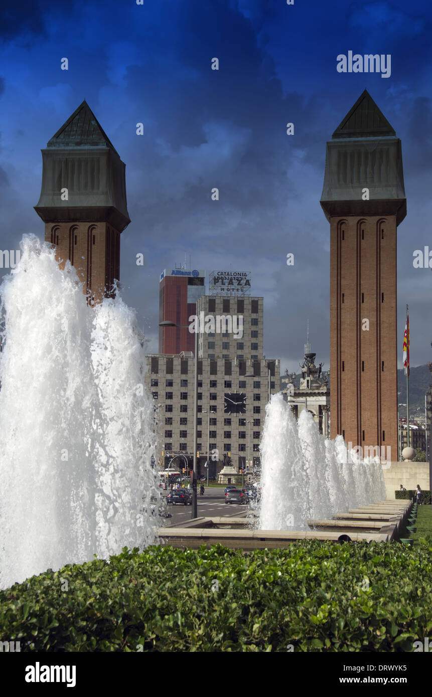 D ' Espanya Platz in Barcelona, Spanien Stockfoto