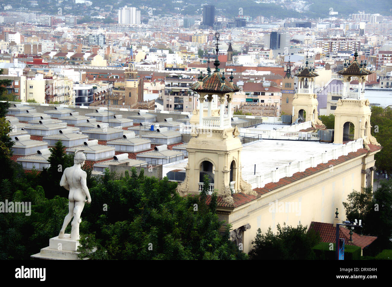 Montjuic Park, Mann Statue, Barcelona, Spanien Stockfoto