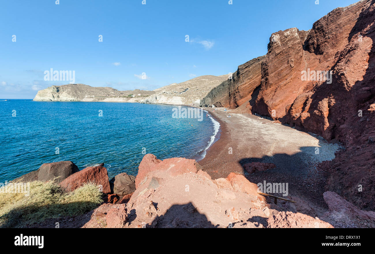 Red Beach-Santorini Stockfoto