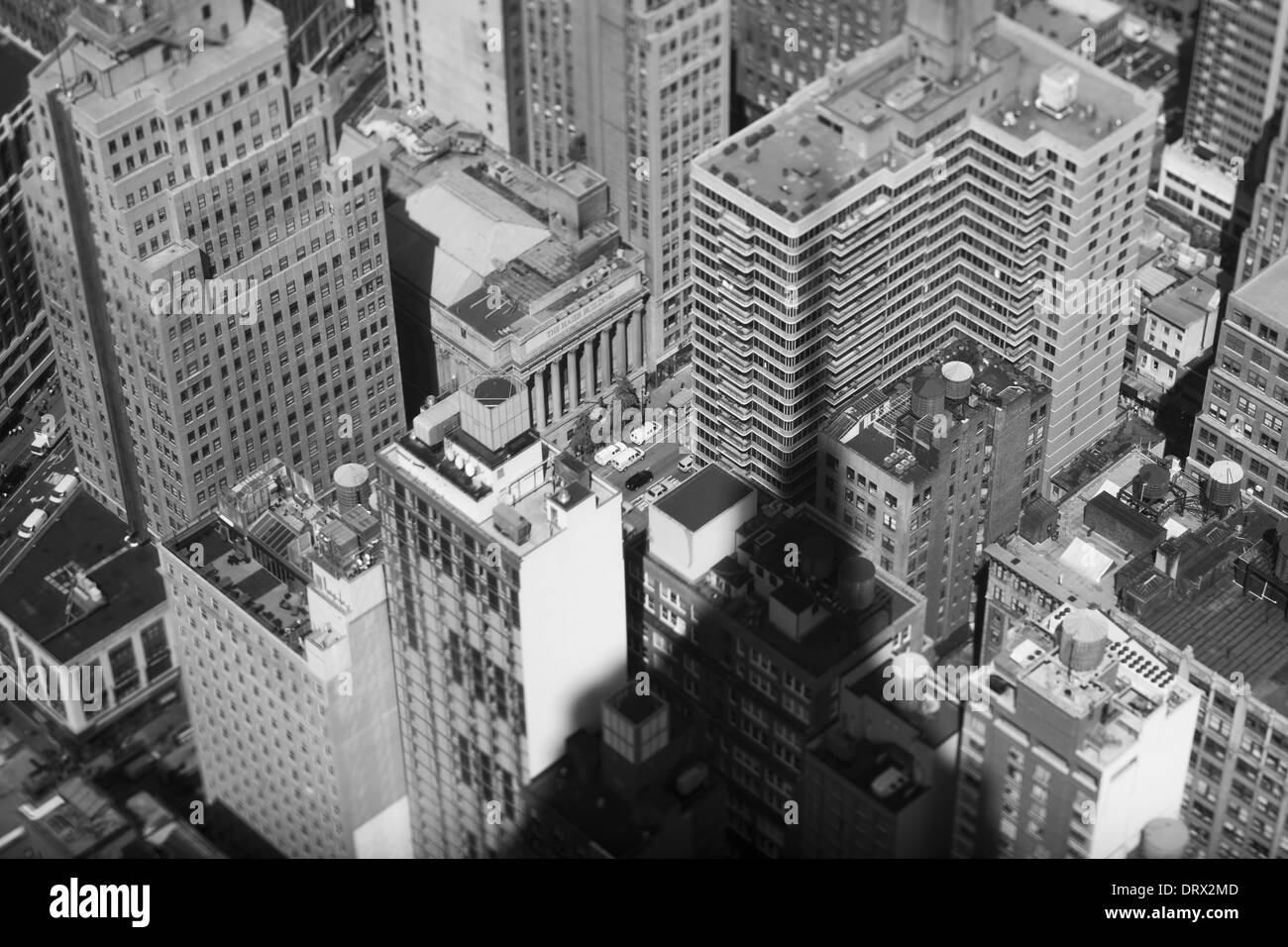 Der Schatten des Empire State Building fällt auf die Stadt New York. Stockfoto