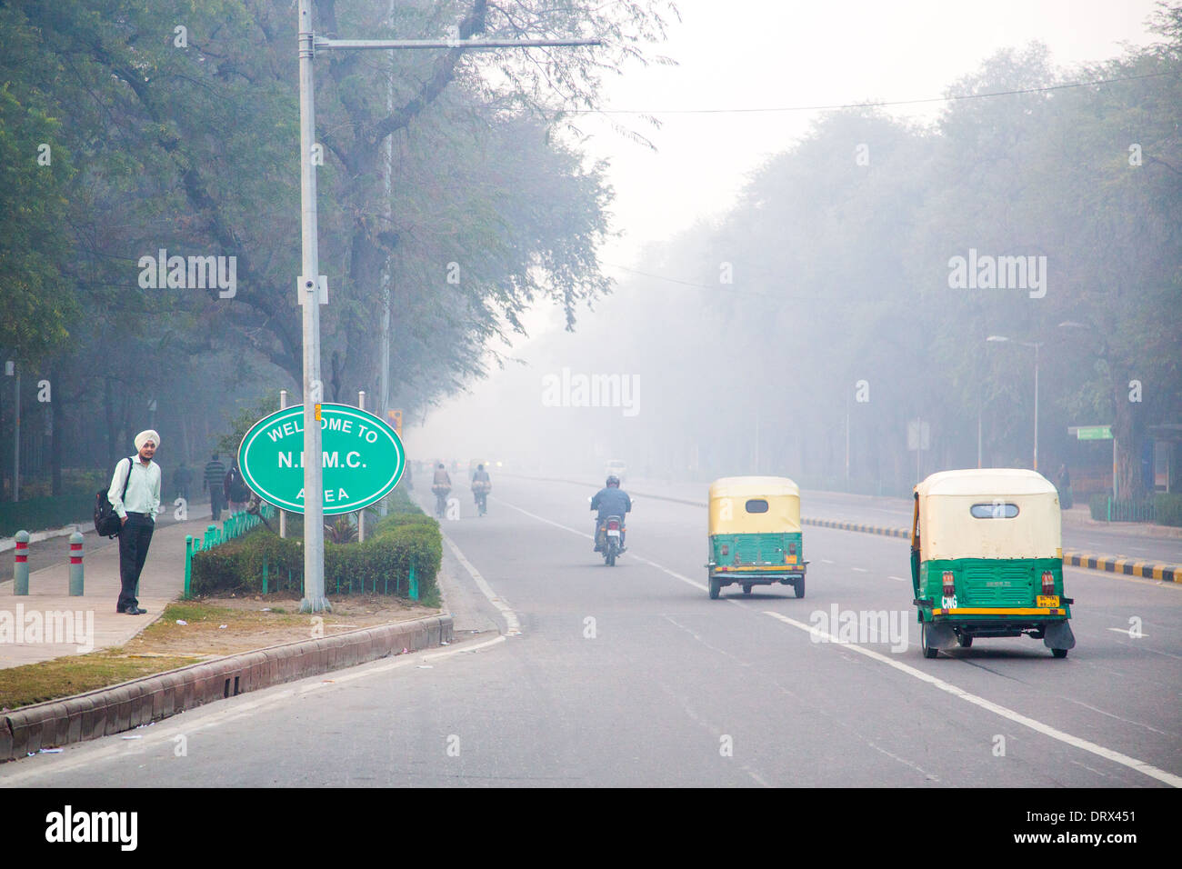 Smog in Delhi, Indien Stockfoto