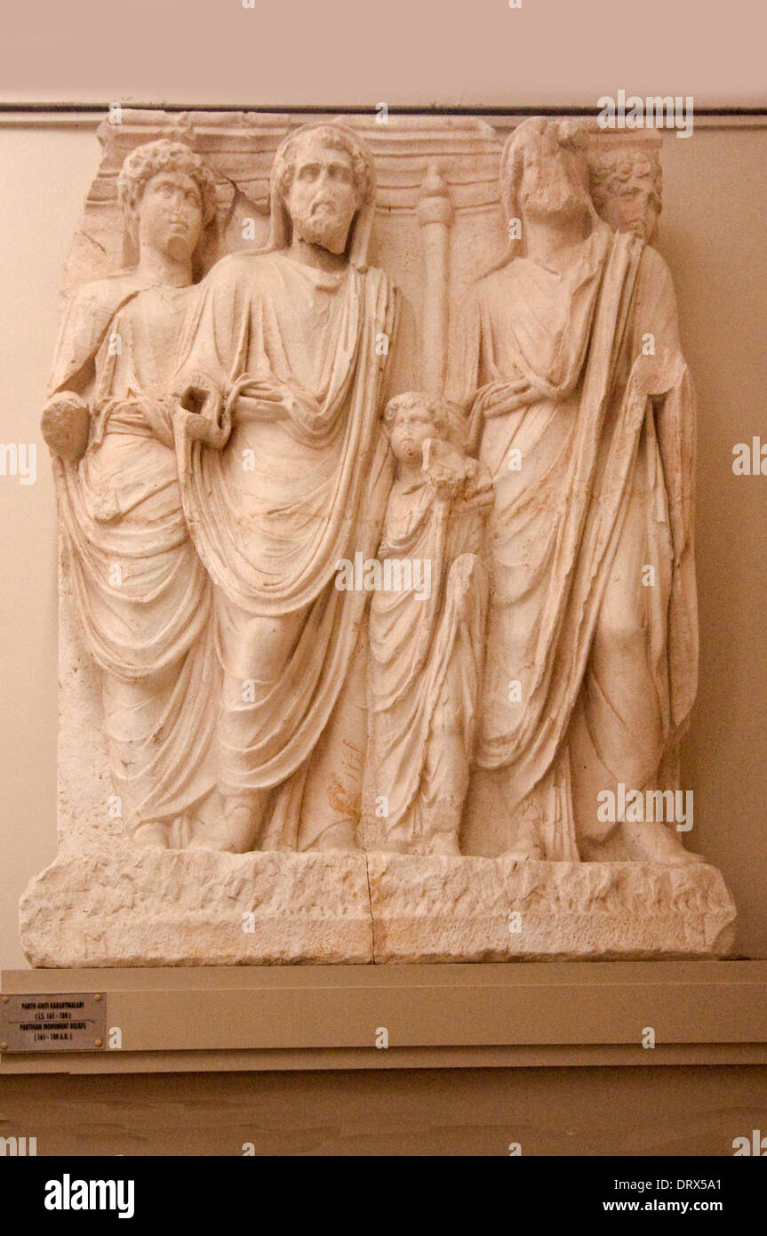 Asien, Türkei, Selçuk, Ephesos-Museum, Partherdenkmal Reliefs (161-180 n. Chr.) Stockfoto