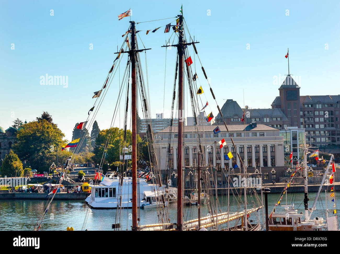 Hölzerne Boote Innenhafen British Columbia Kanada Stockfoto