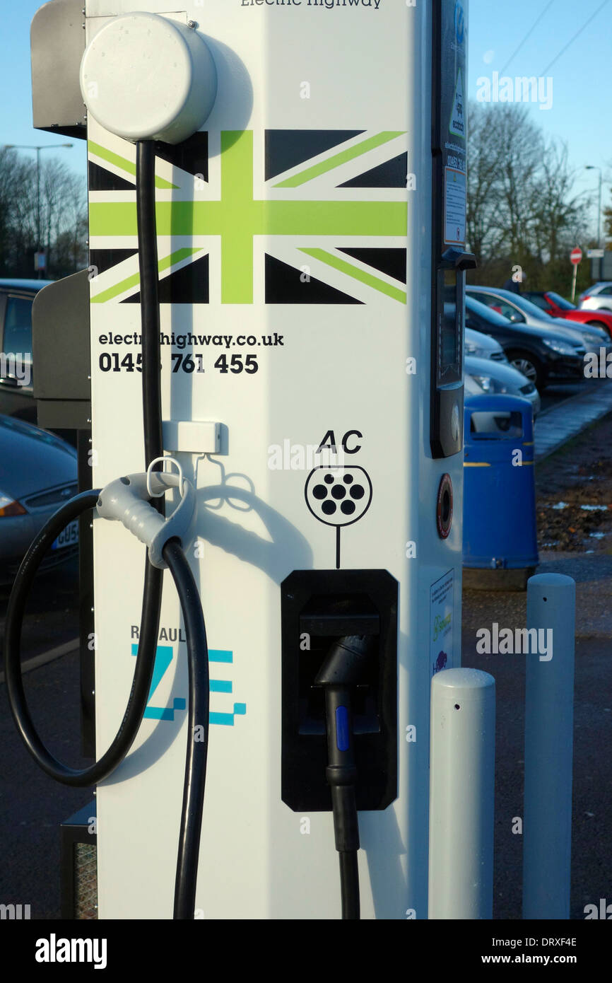 Ecotricity Elektrofahrzeug-Ladestationen, M4, mimbar Services, UK Stockfoto