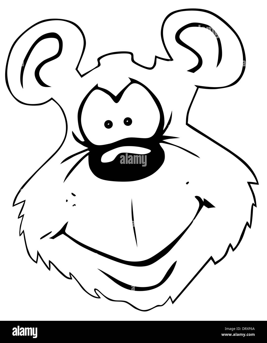 Illustration von lustigen Hundekopf mit Ohren ragen. Stockfoto