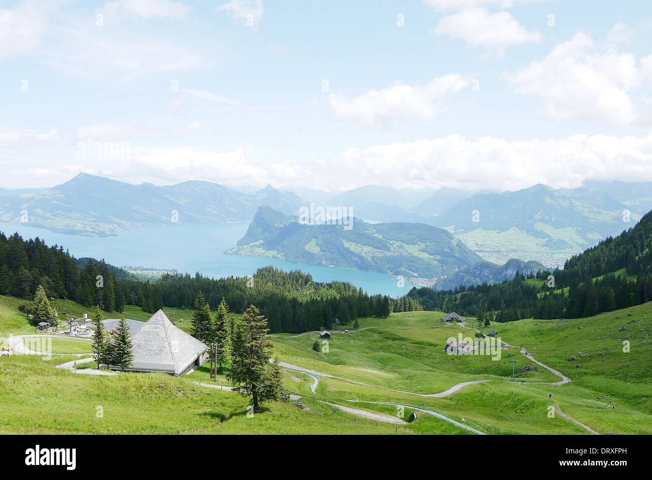 Panoramablick aus dem Pilatus, Schweiz Stockfoto