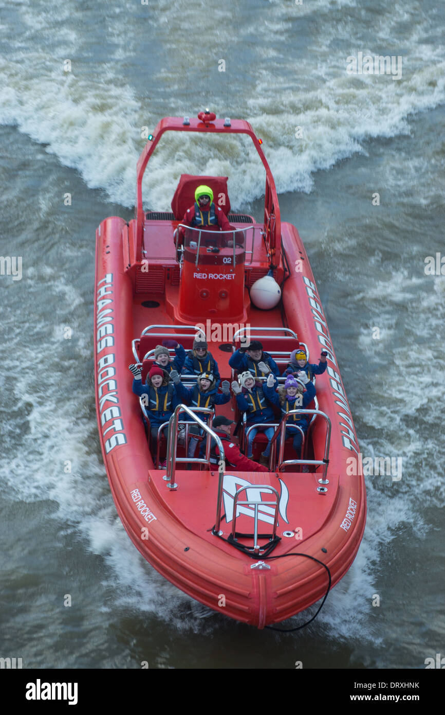 RIB-Boot Fluss Themse schnell Fluss Bootsfahrt Stockfoto