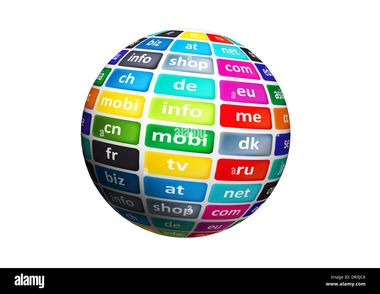 Weltweit Top-Domains Stockfoto
