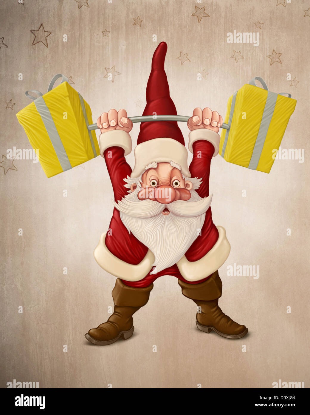 Santa Claus stark Stockfoto