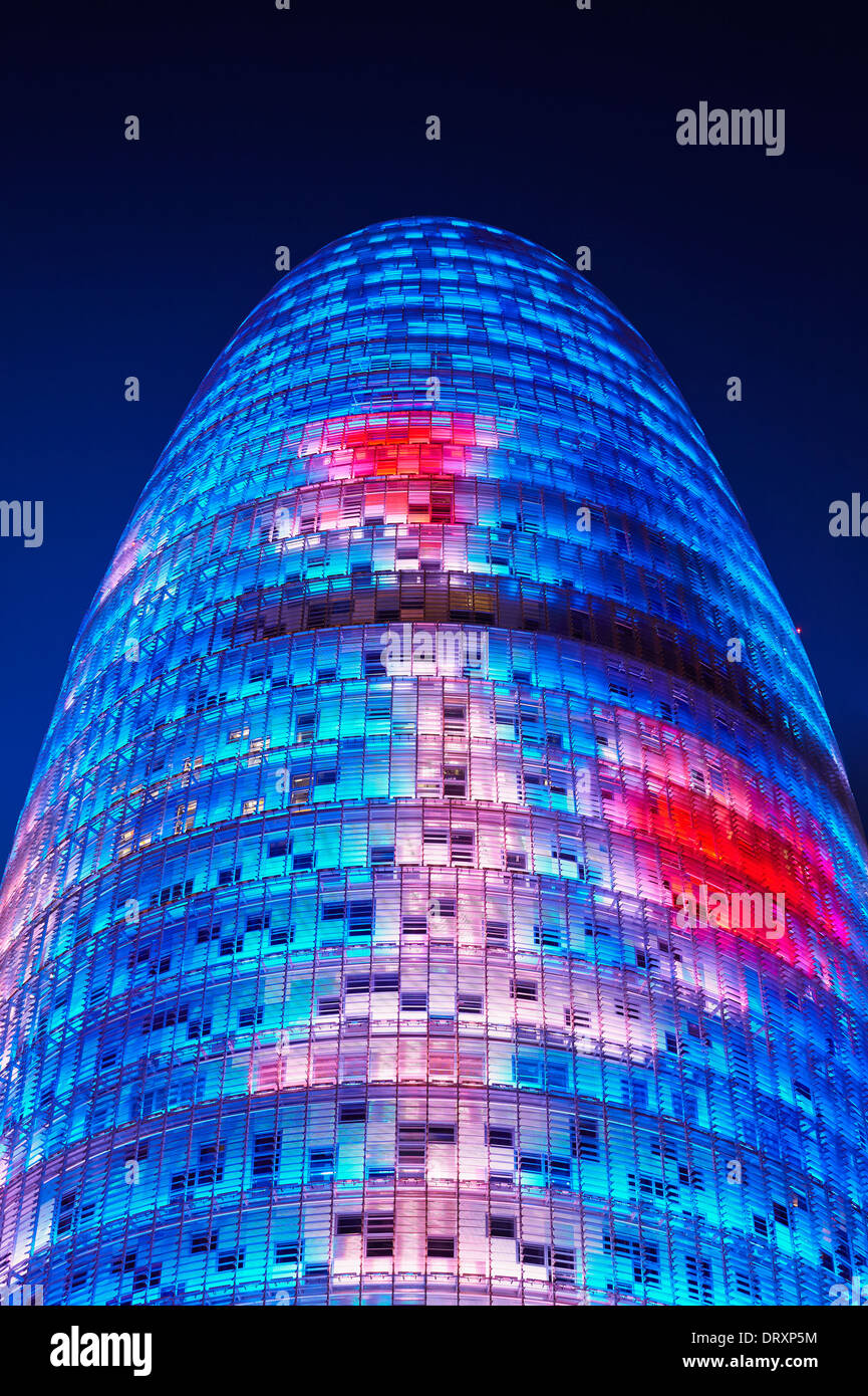 Torre Agbar, vom Architekten Jean Nouvel. Barcelona. Katalonien. Spanien Stockfoto