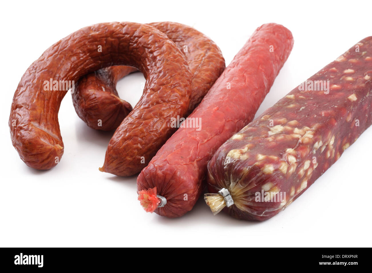 Smoked beef sausage -Fotos und -Bildmaterial in hoher Auflösung – Alamy
