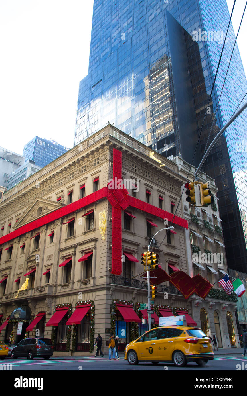Cartier-Ladenzeile, 5th Avenue, New York Stockfoto
