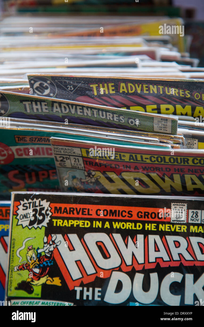 Marvel Comics, Southbank Buchmarkt, London Stockfoto