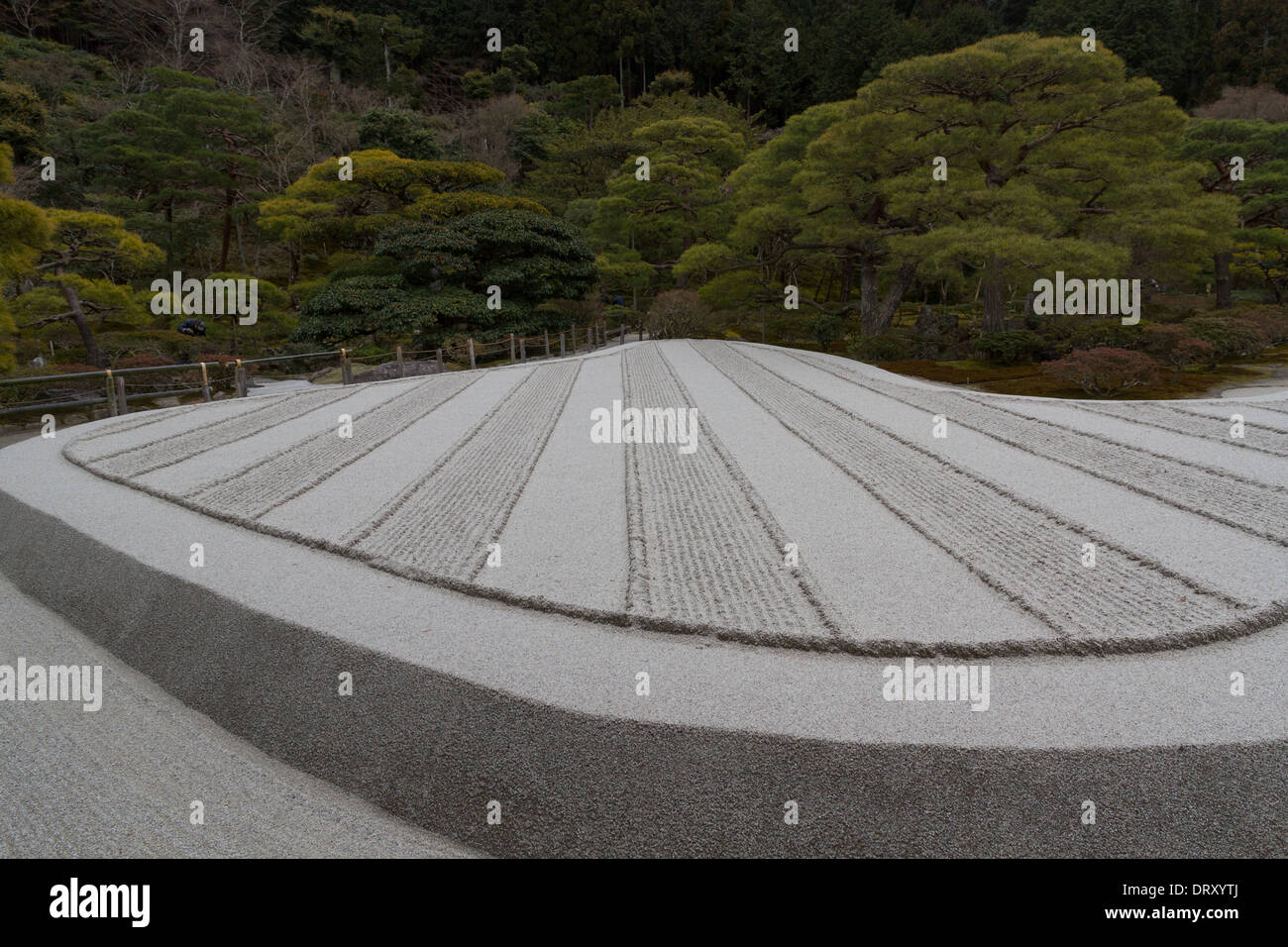 Sand Garten am Ginkakuji (Silber-Schrein), Kyoto, Japan. Stockfoto