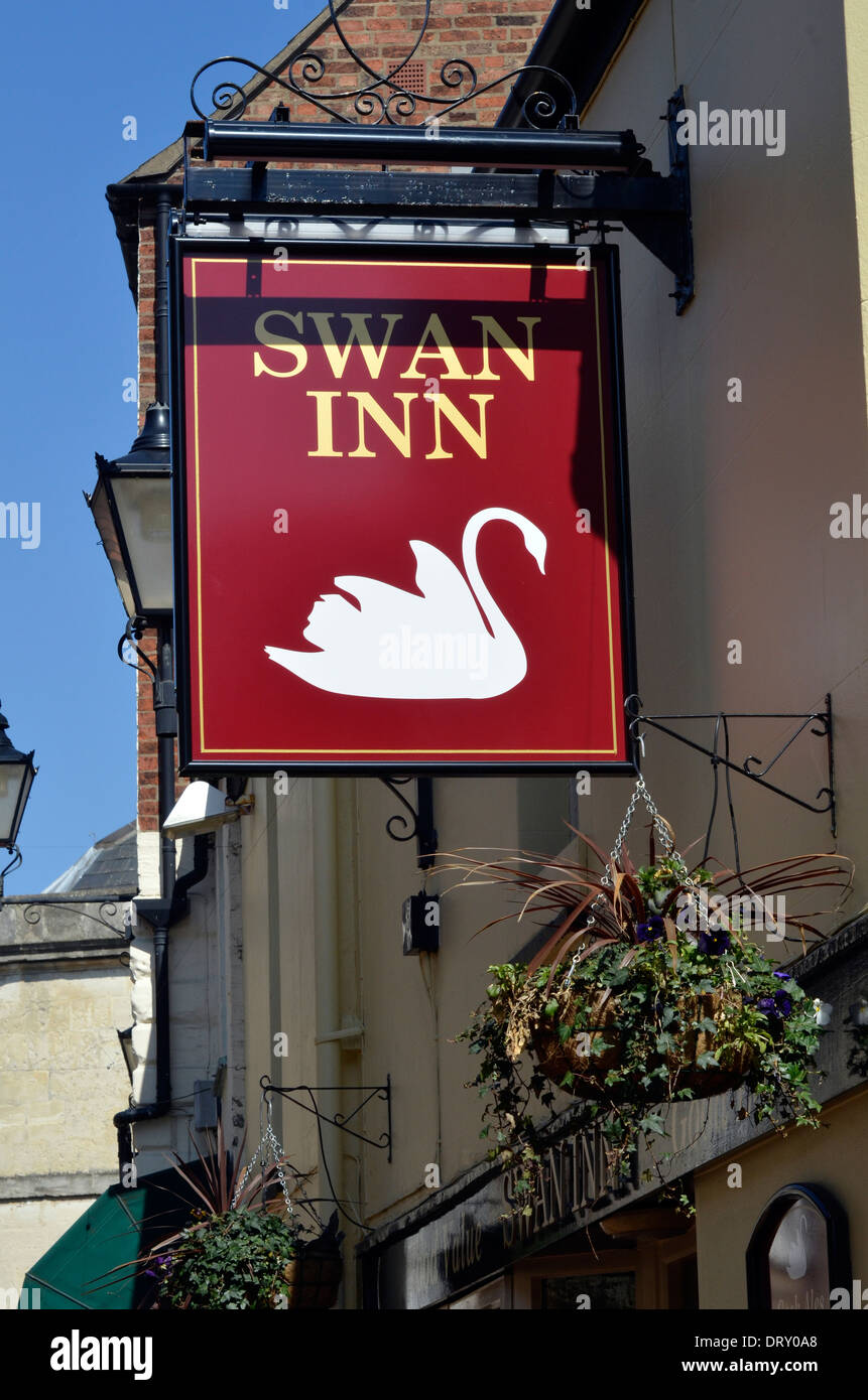 Swan Inn Zeichen Stroud Gloucestershire england Stockfoto