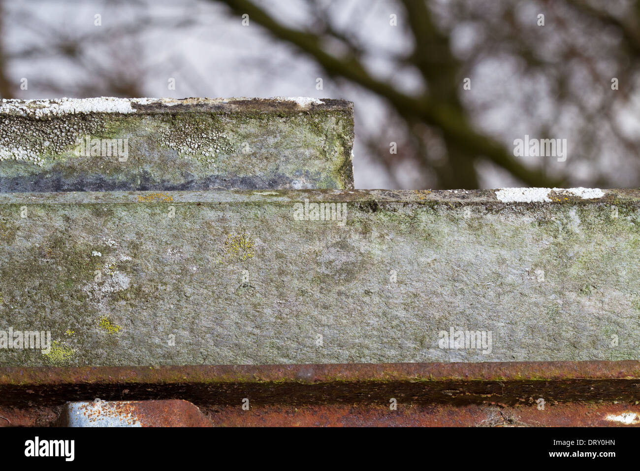 Detail der Asbest Dach auf einem rostigen Rahmen Stockfoto