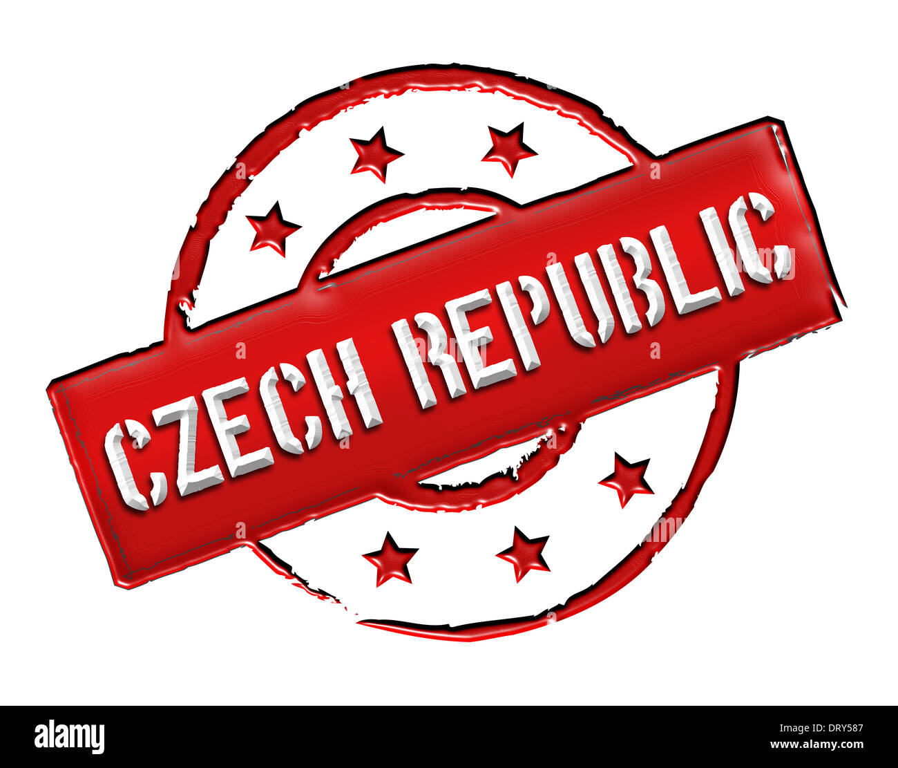 Tschechische Republik - Stempel Stockfoto