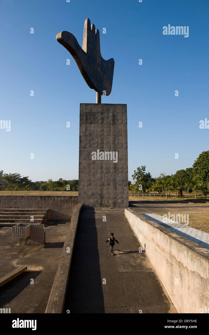 Offene Hand Denkmal, Chandigarh Stockfoto