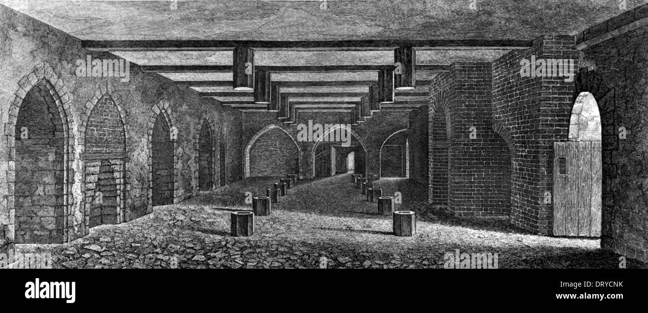 Schießpulver-Plot. Die Keller unter das House Of Lords, London Stockfoto