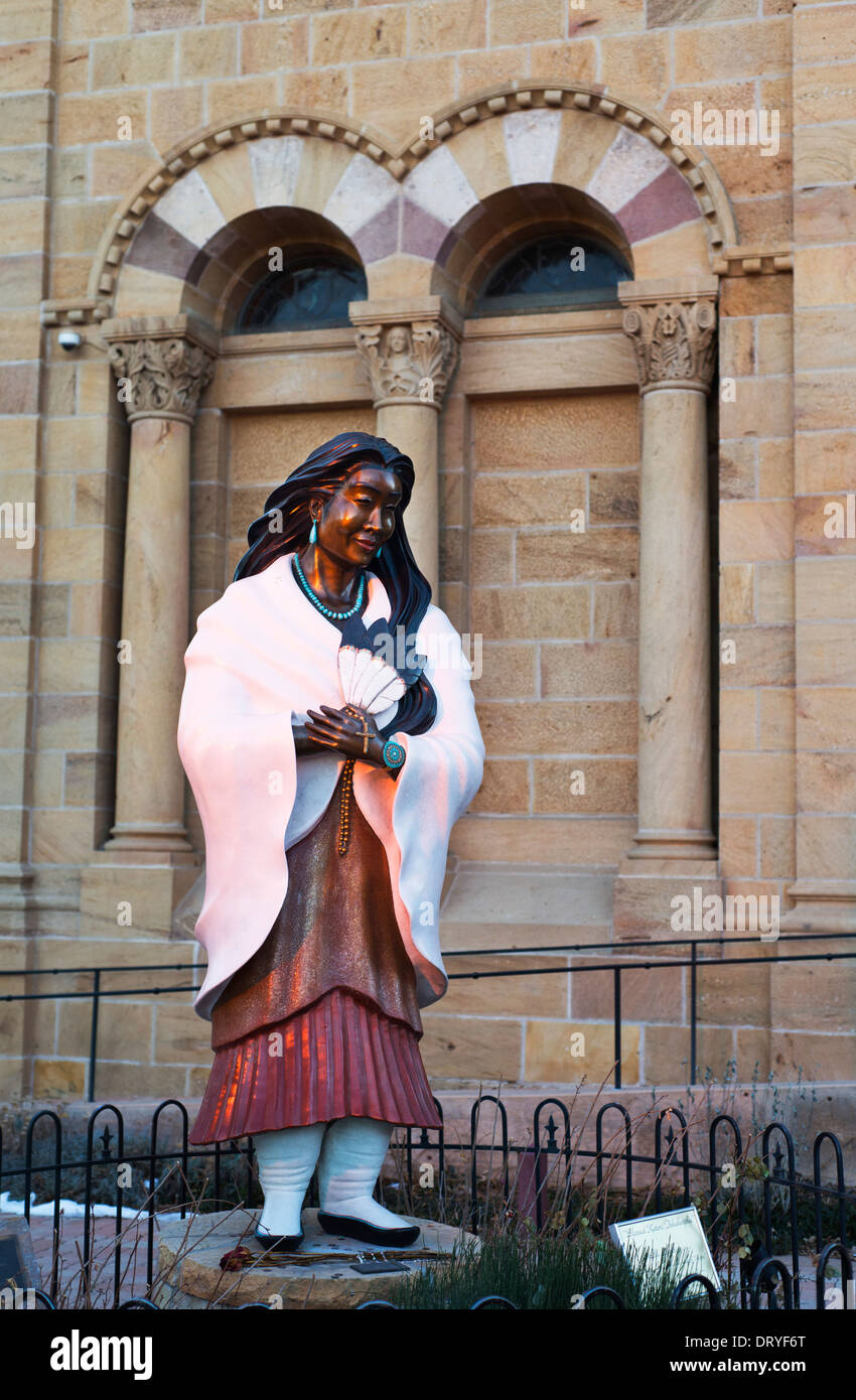 Kateri Tekakwitha war der erste nordamerikanische Inder, selig gesprochen und später heilig gesprochen. Stockfoto