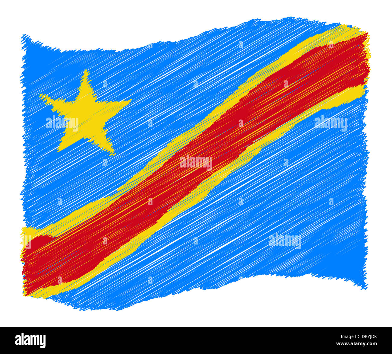 Skizze - demokratische Republik Kongo Stockfoto