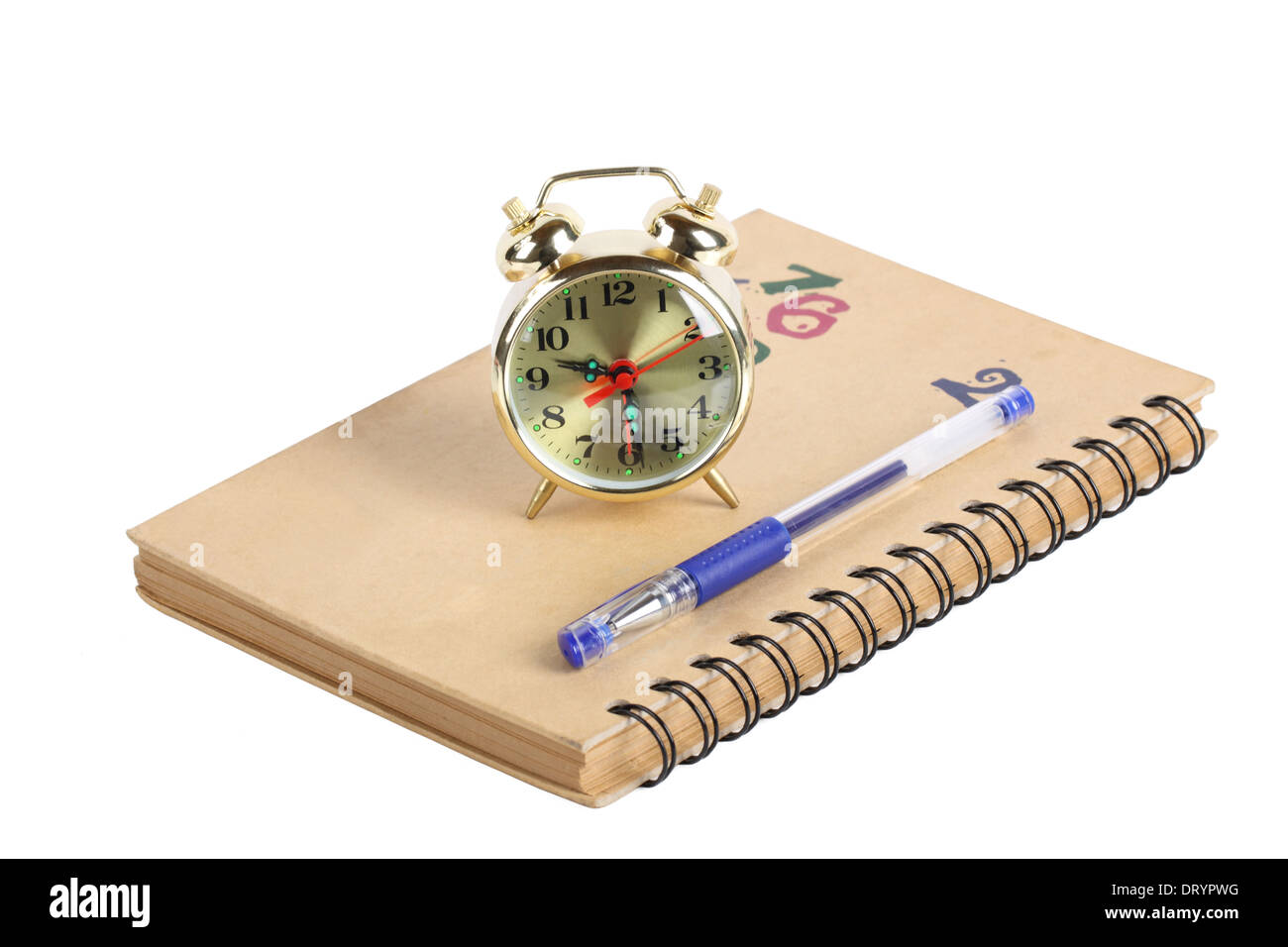 Wecker und notebook Stockfoto